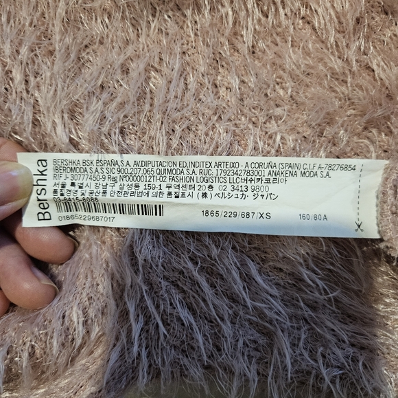 NEW Bershka Pink Fuzzy Sweater Size XS Cozy Knit Feminine Winter Girlhoodcore - Picture 10 of 11